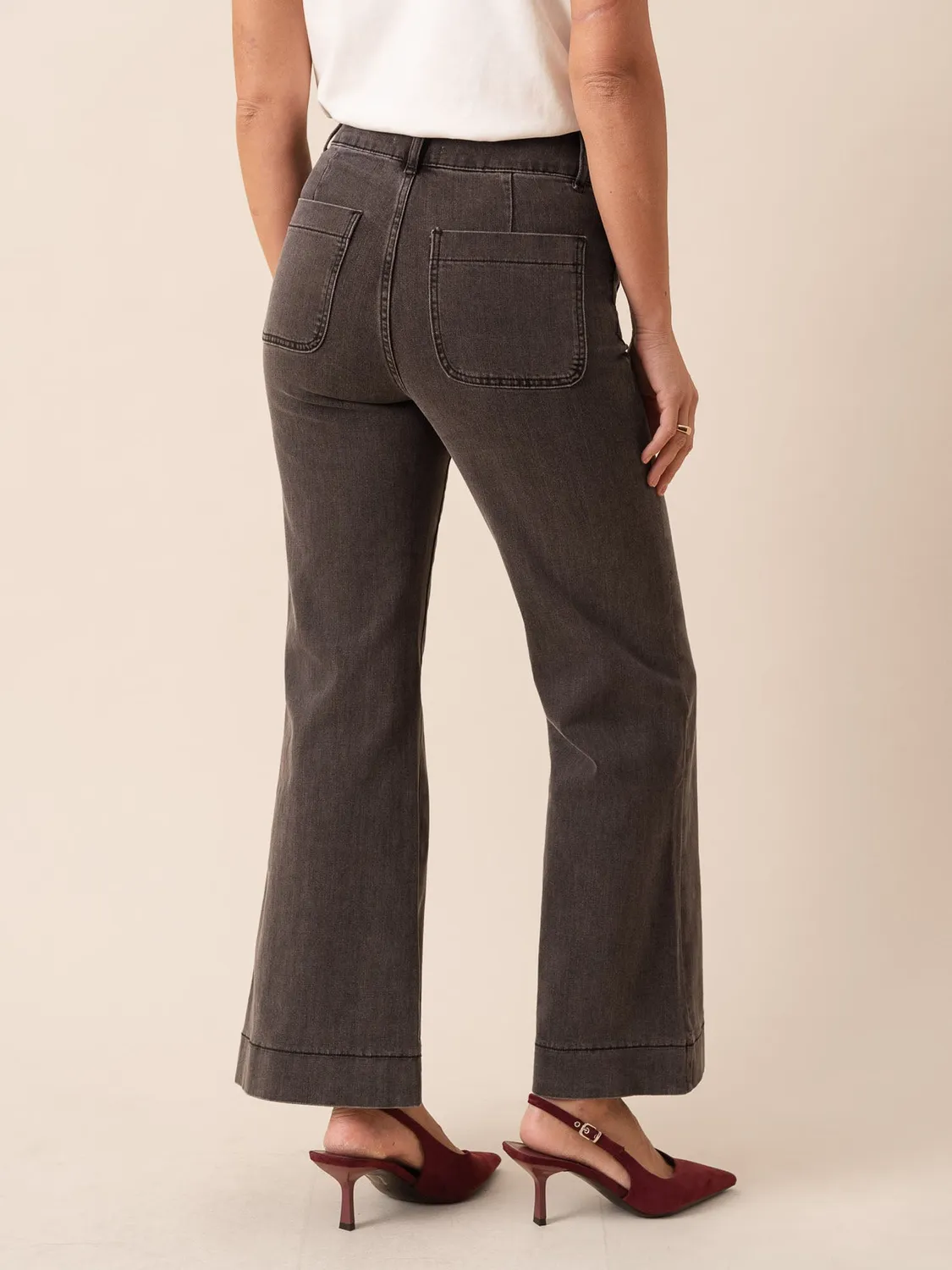 Oraije Elenette jeans flare grigio medio