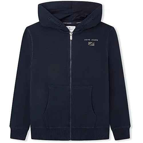 Pepe Jeans Oliver felpa bambino blu con cappuccio pesante