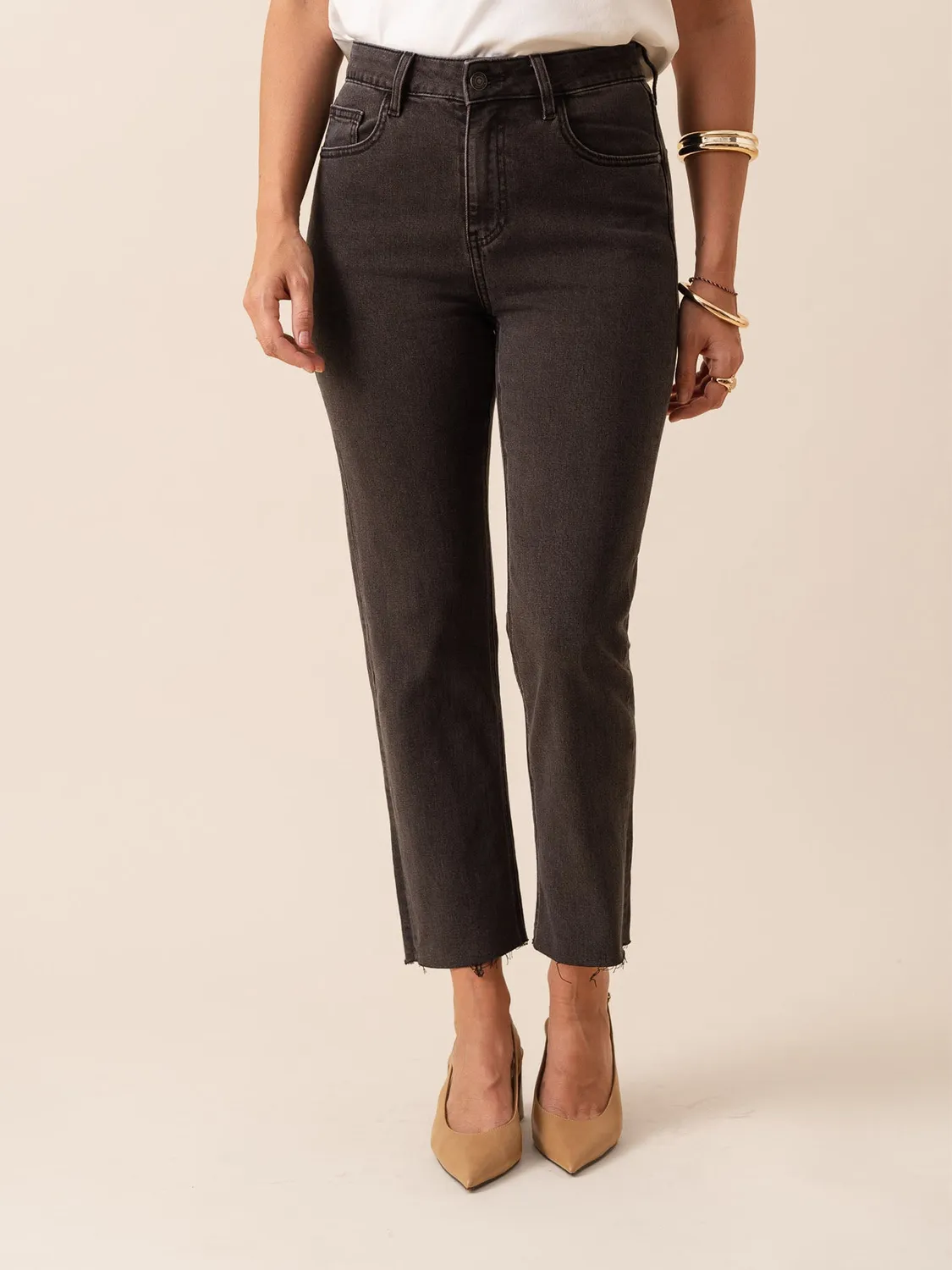Oraije Maryline jeans straight grigio scuro