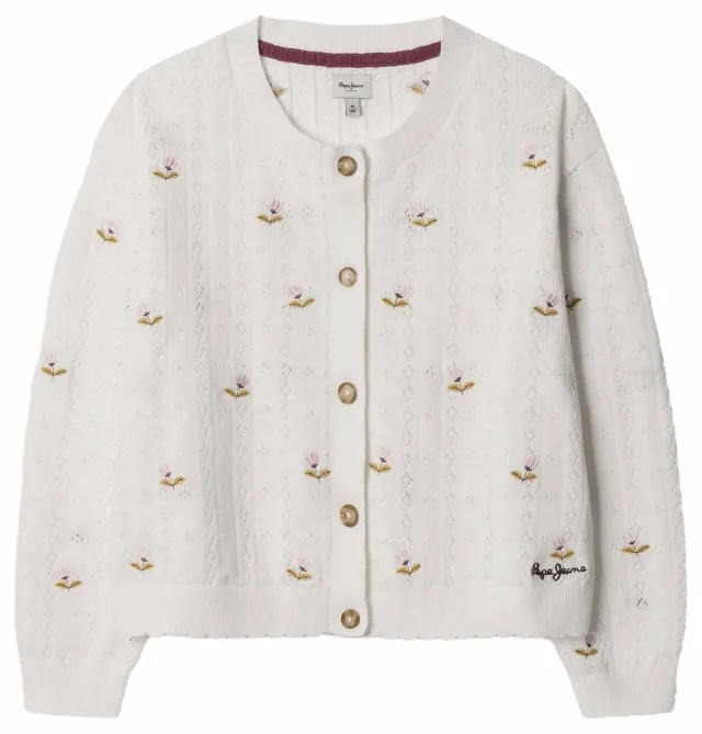Pepe Jeans Fancy Cardigan Bambina 10 Anni Maglia Traforata