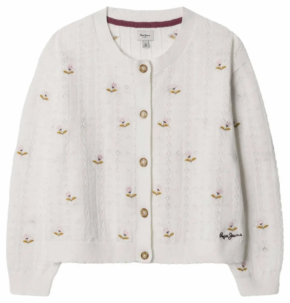 Pepe Jeans Fancy Cardigan Bambina 10 Anni Maglia Traforata