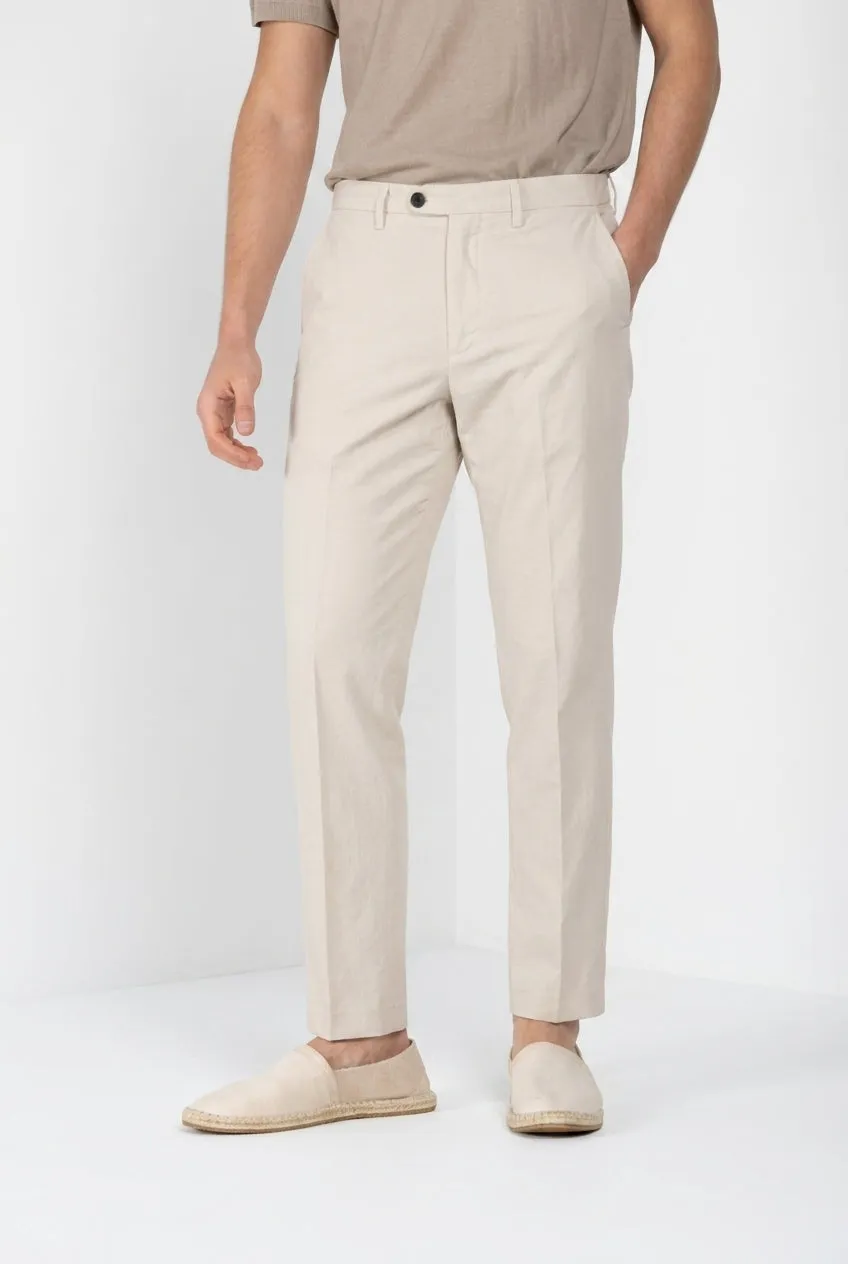 Mason's Boston Chino Uomo Stucco Relaxed Cotone Lino