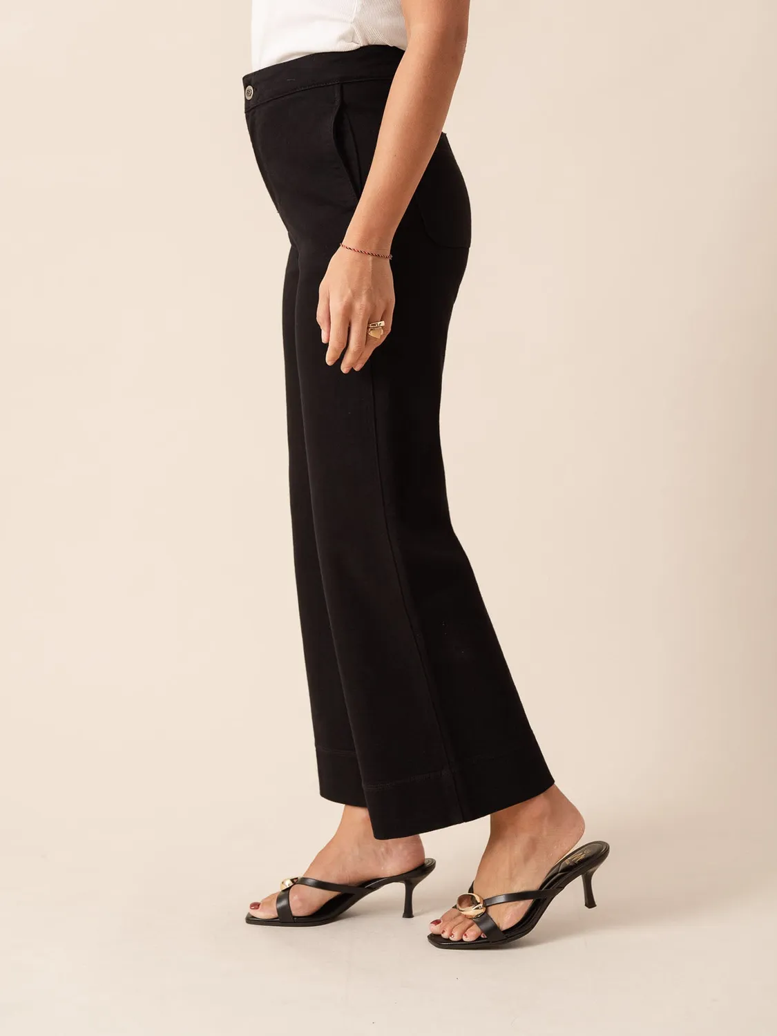 Oraije Jade jeans wide nero push-up ufficio