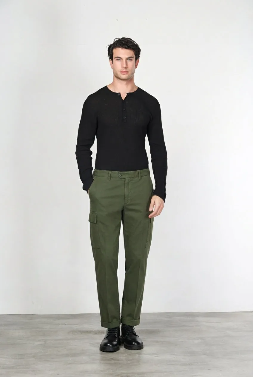 Mason's Chile pantalone cargo uomo verde carrot fit