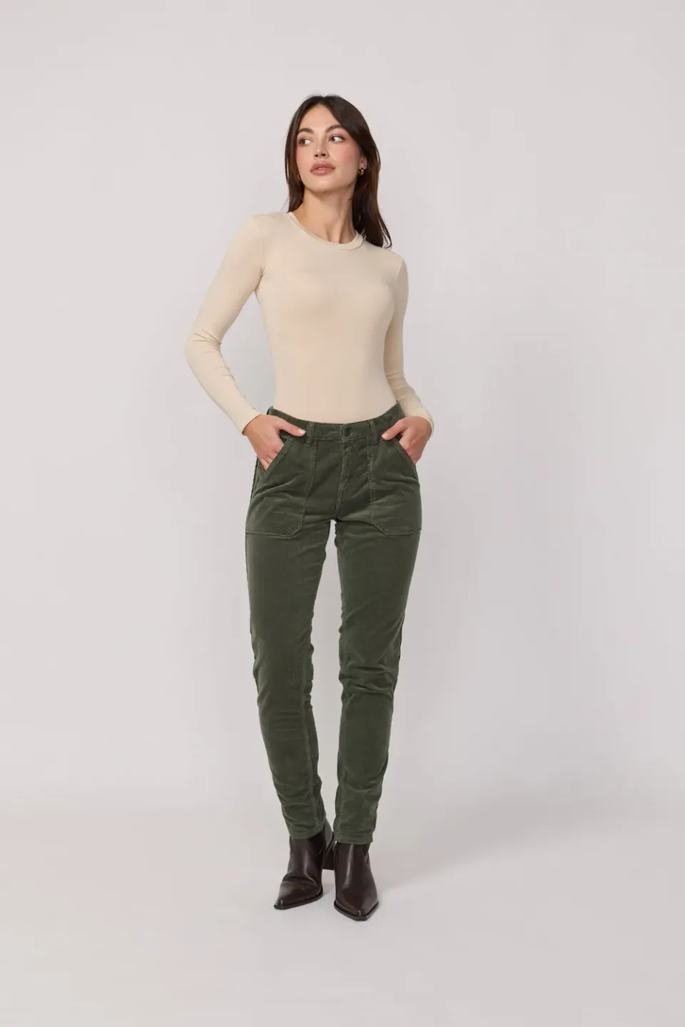 acquaverde Pierce pantaloni velluto kaki