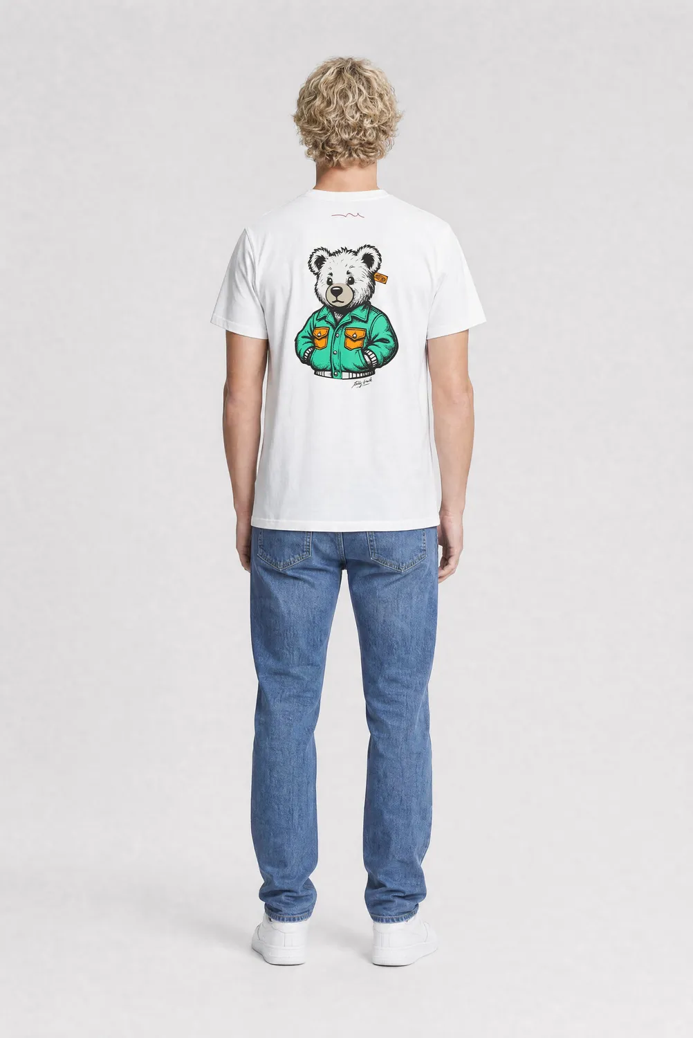 Teddy Smith T-Bear MC t-shirt uomo middle white orso