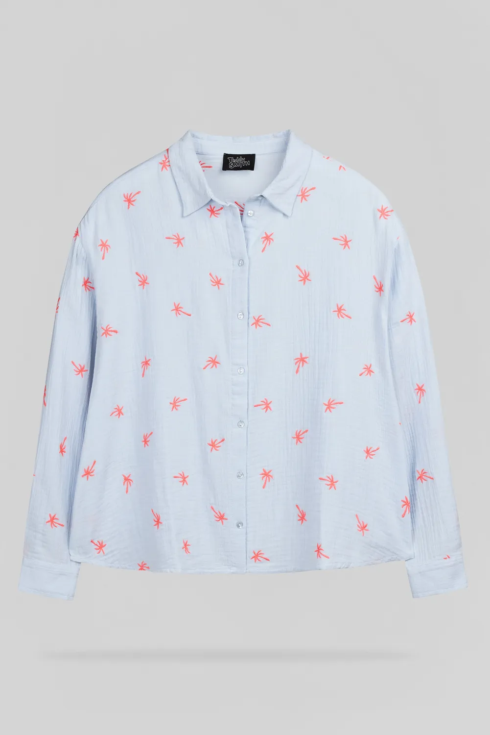 Teddy Smith C-Livana ML camicia azzurra palme donna