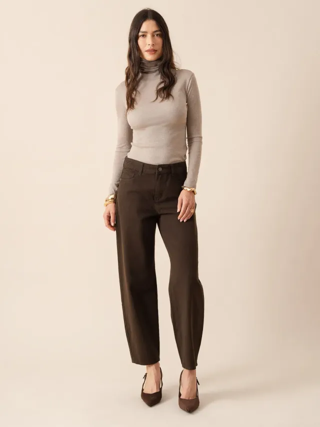 Oraije Bony jeans barrel cioccolato