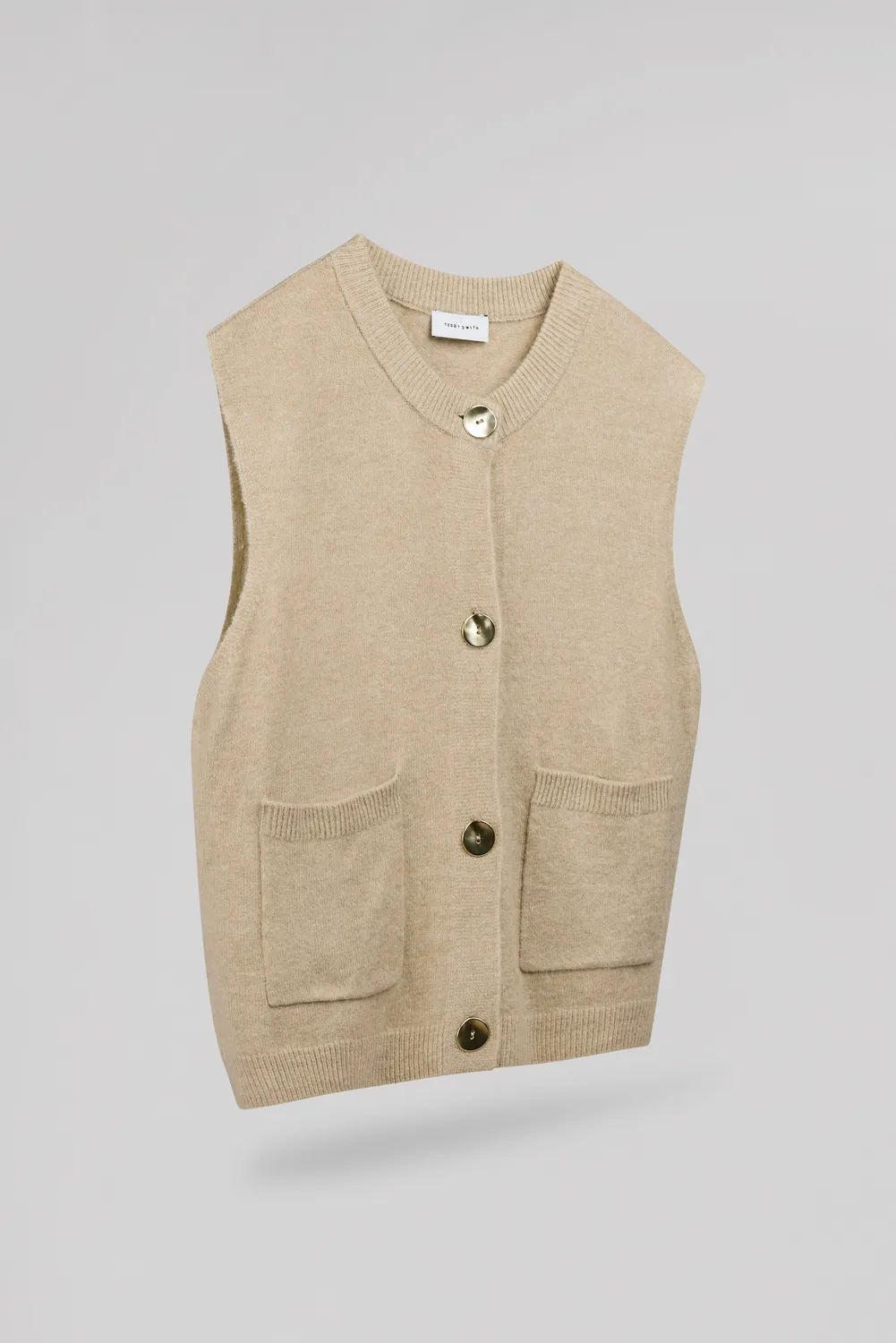 Teddy Smith G-Hazel gilet donna beige soft grege