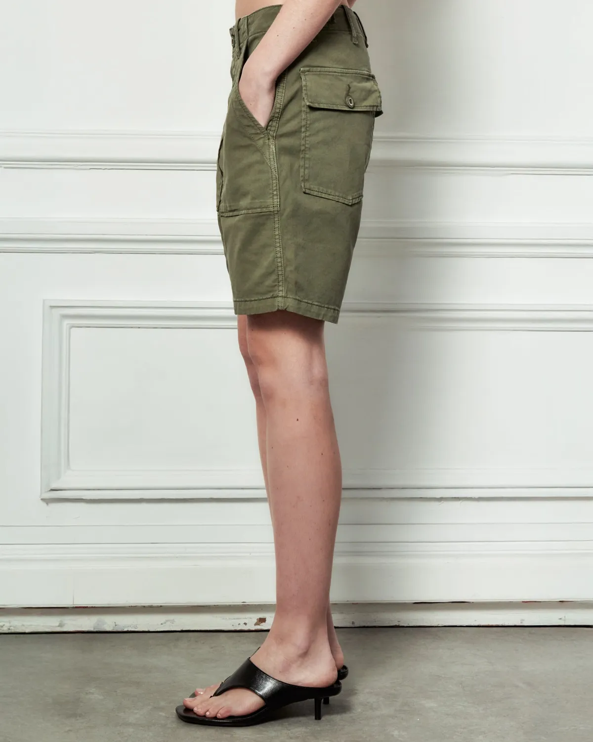 Acquaverde Patrol bermuda light kaki vita alta