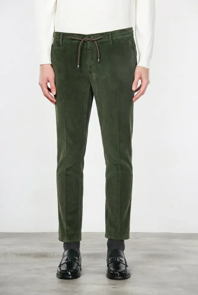 Mason's Milano Jogger chino uomo verde bosco velluto