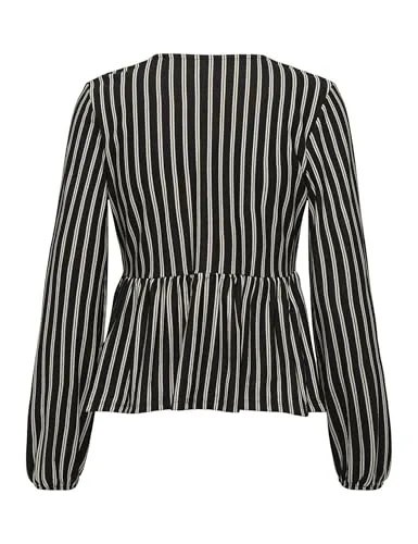 ONLY Onljally Tie top jersey maniche lunghe nero