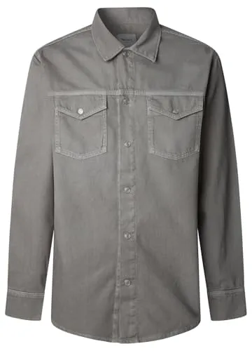 Pepe Jeans Regular Overshirt camicia denim grigio