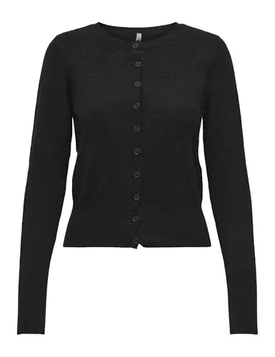 ONLY Onlama Life Button Cardigan Donna nero bottoni