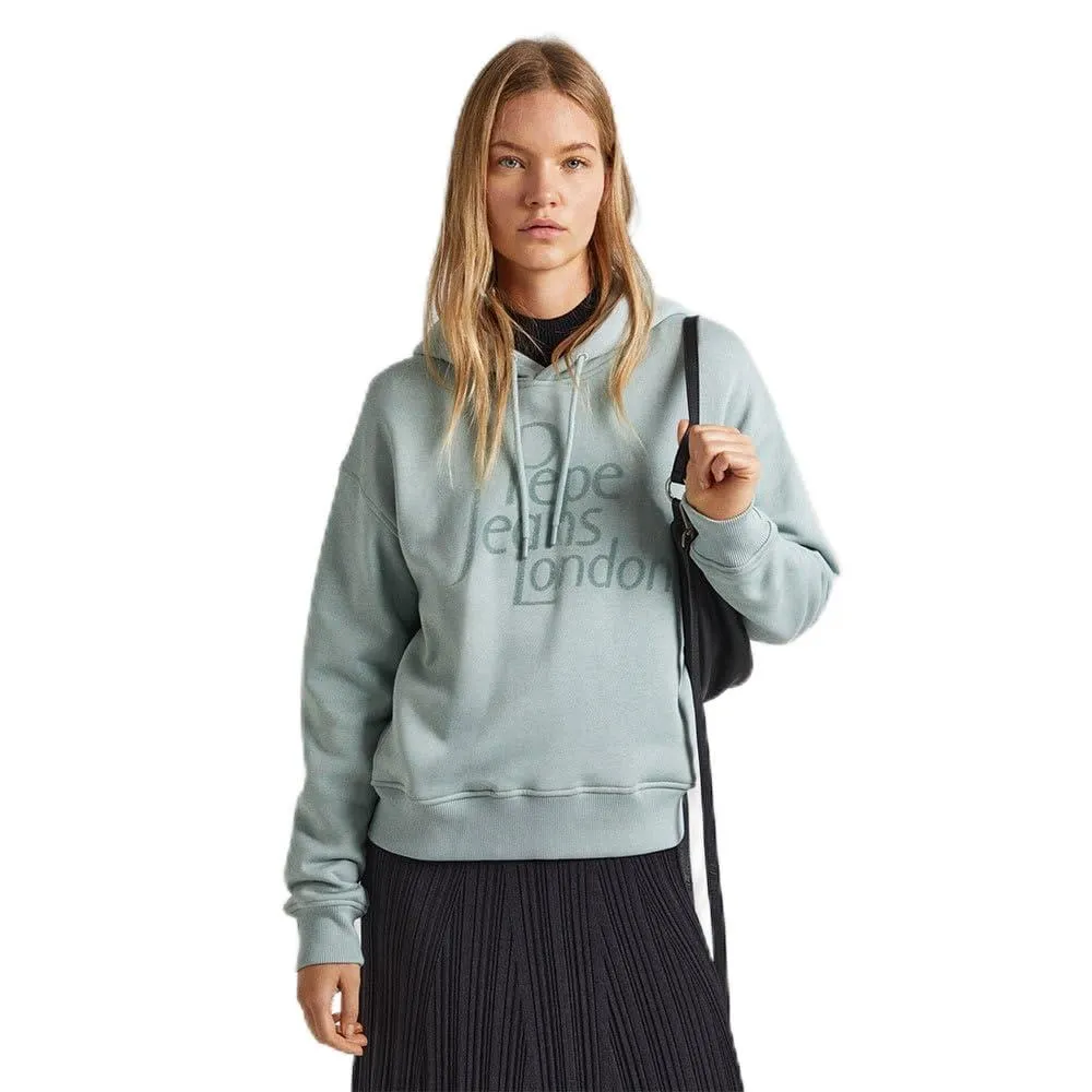 Pepe Jeans Harriet felpa donna cappuccio nera logo