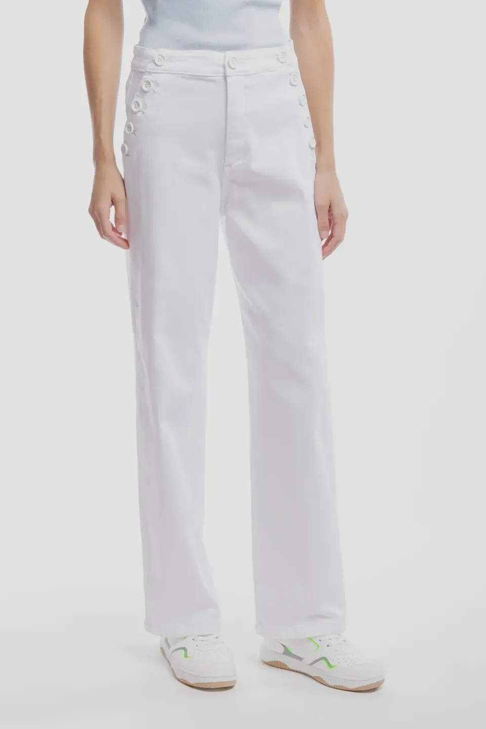 Teddy Smith P-Marina White jeans donna bianco vita alta