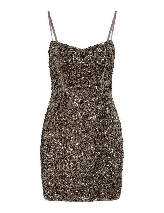 ONLY Onlconfidence S/L Sequins Tube Dress Jrs vestito nero M