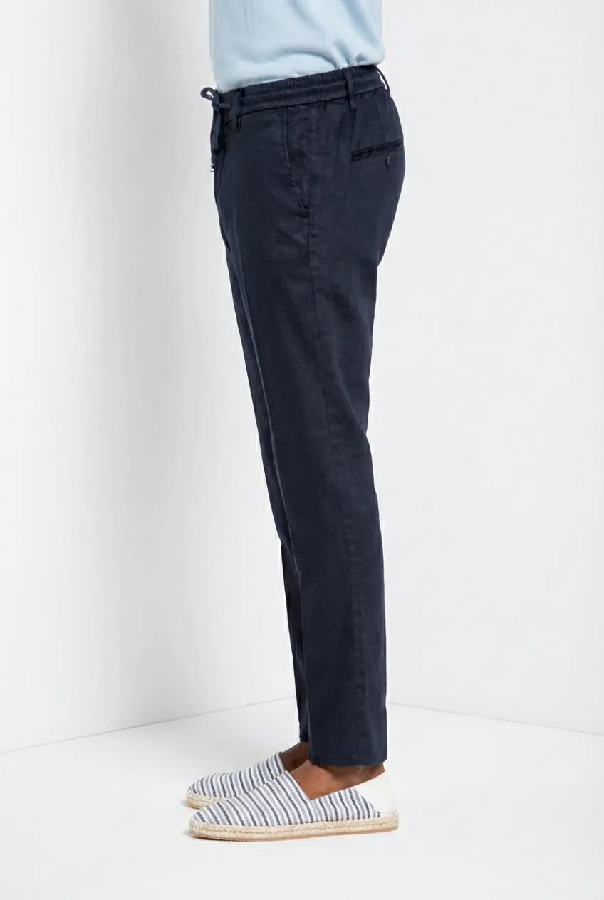 Mason's Milano Jogger chino uomo blu notte extra slim lino