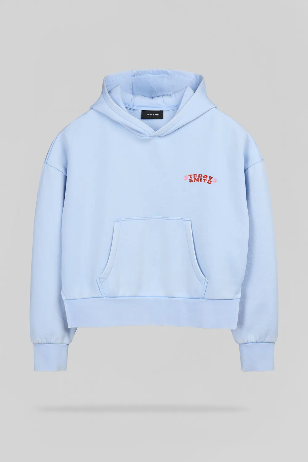 Teddy Smith S-Bird Hoody JR Felpa Bambina Azzurro Ricamata