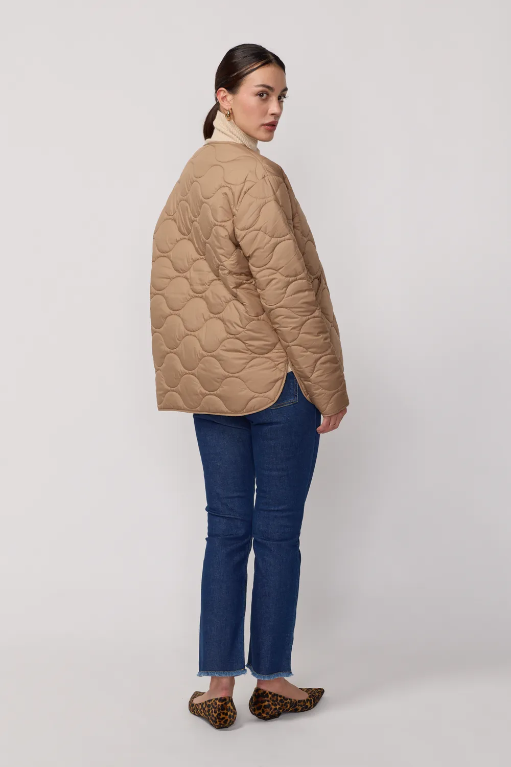 acquaverde Camo giacca trapuntata camel leggera