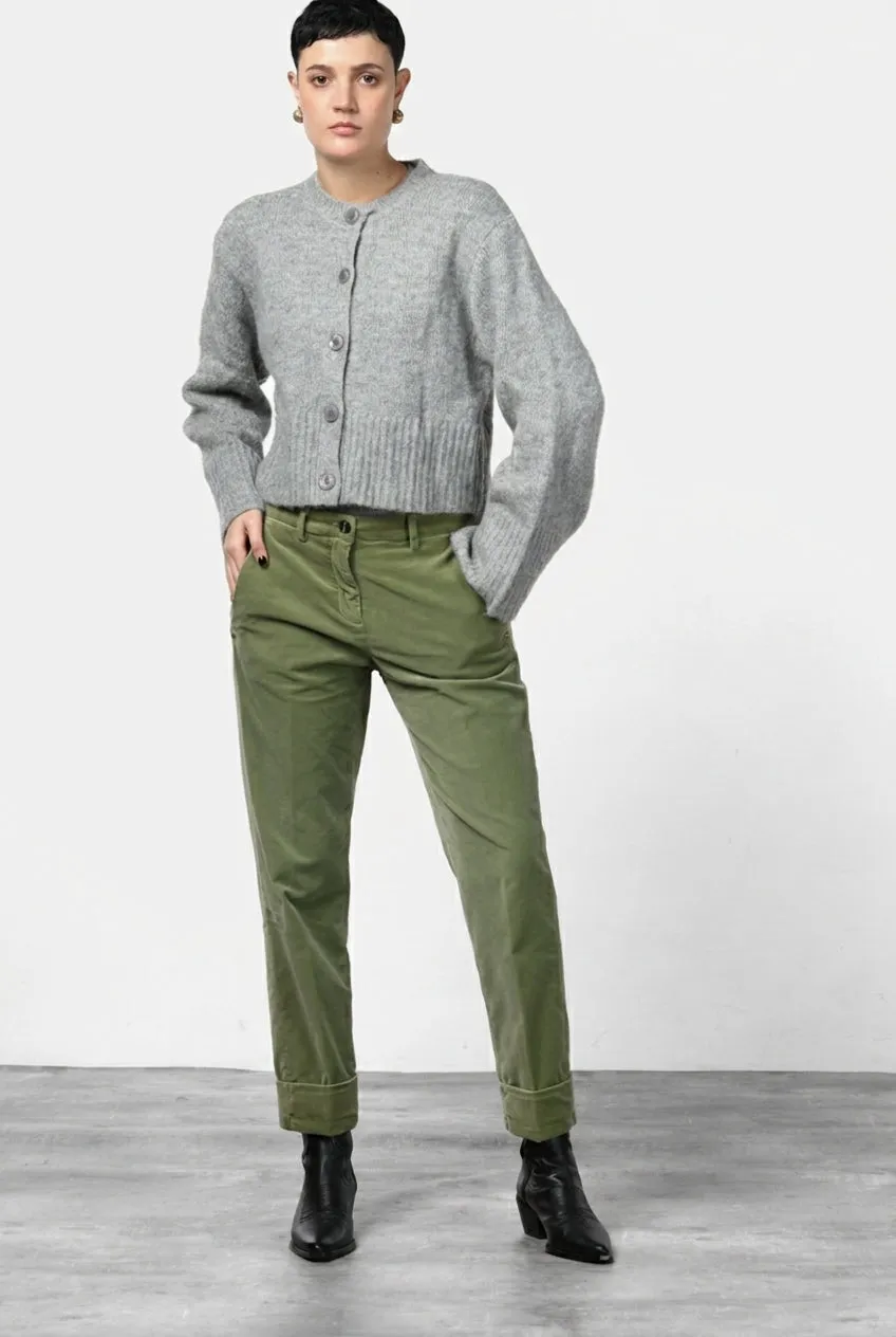 Mason's New York Carrot Pantaloni Chino Verde Salvia Velluto