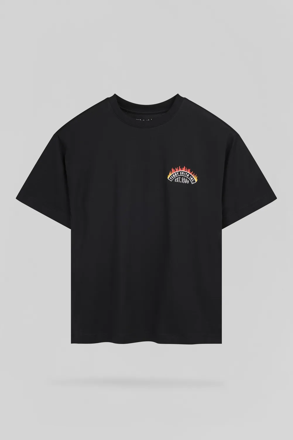 Teddy Smith T-Feu T-Shirt Bambino Nero Cotone Stampa