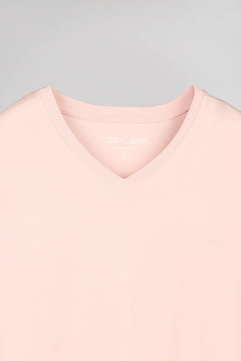 Teddy Smith Tawax 2 MC t-shirt scollo V rosa uomo