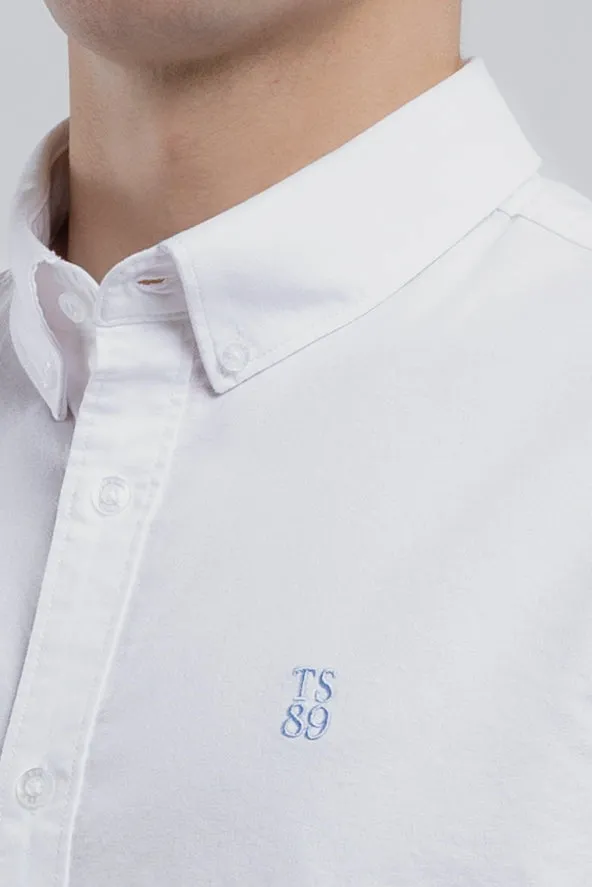 Teddy Smith C-Stan ML Camicia Bianca Oxford Cotone