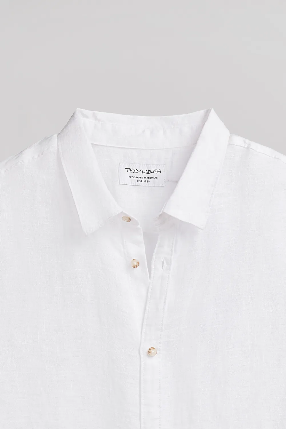 Teddy Smith C-Linen ML camicia lino bianca 100% lino