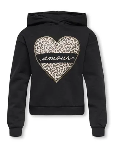 ONLY Kids Kogcooper Felpa Cappuccio 122-128 Cuore