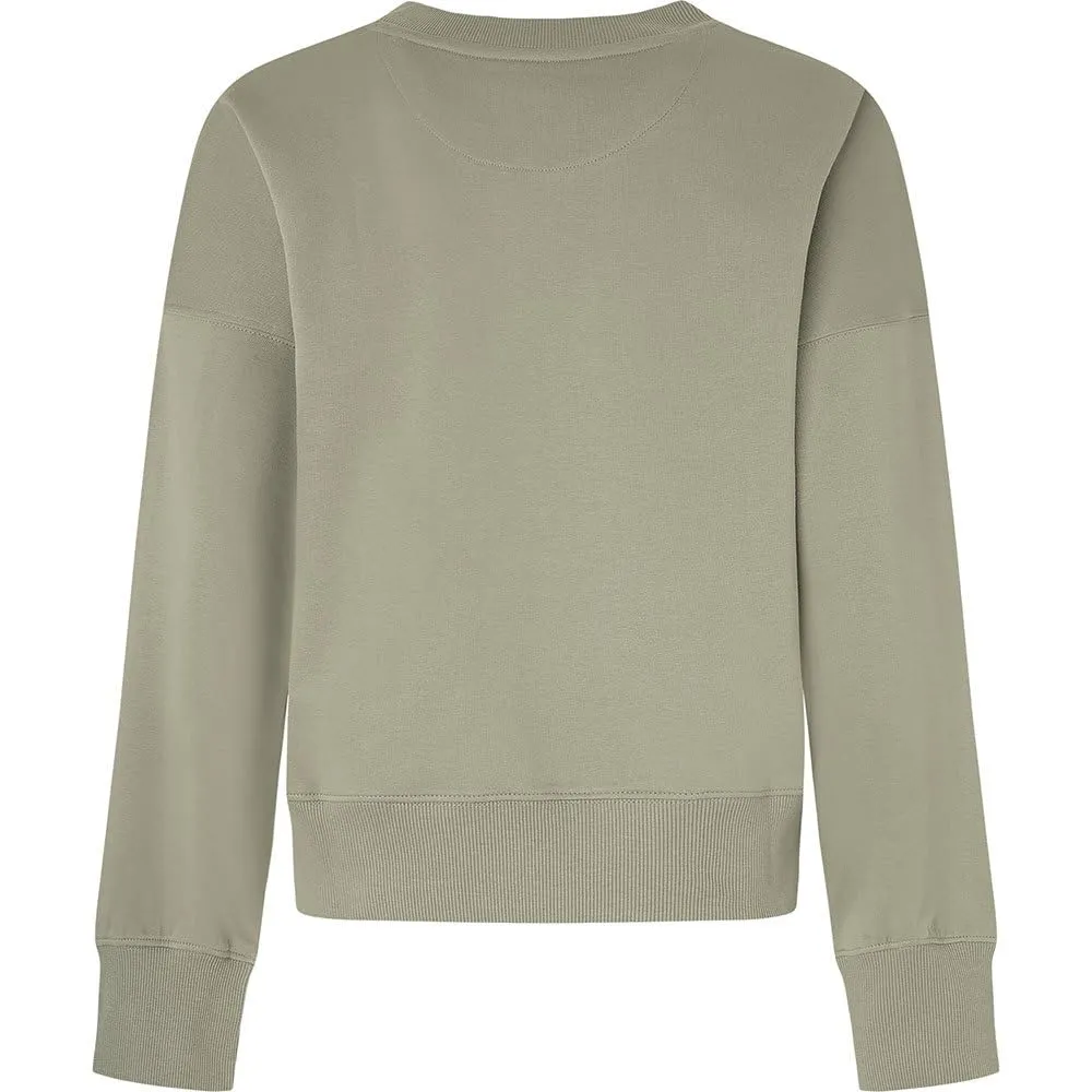 Pepe Jeans Evelyn felpa donna verde collo rotondo