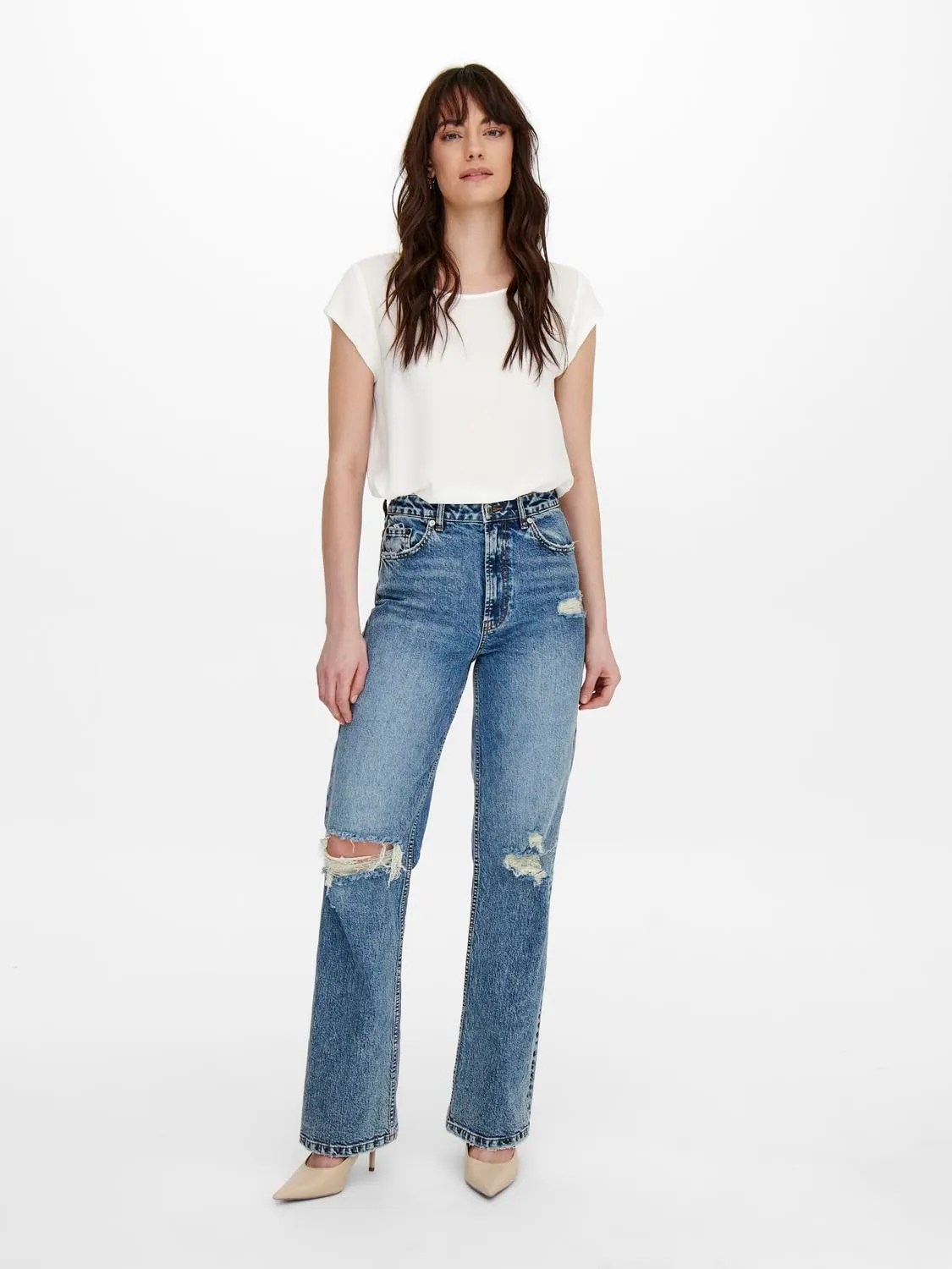 ONLY Onlvic Top Donna Fluido con Zip