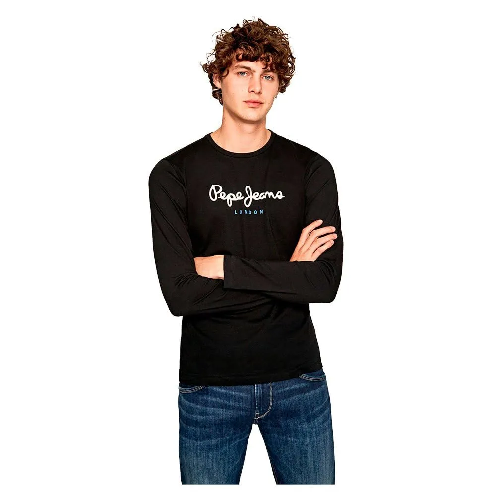 Pepe Jeans Eggo maglietta maniche lunghe uomo blu navy slim fit