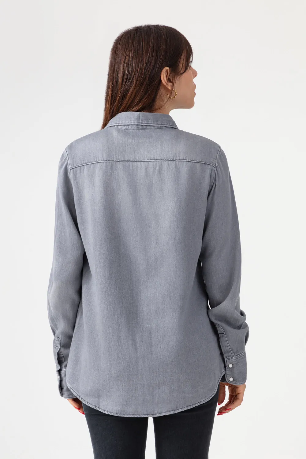 acquaverde Clyde Used Grey camicia western bottoni