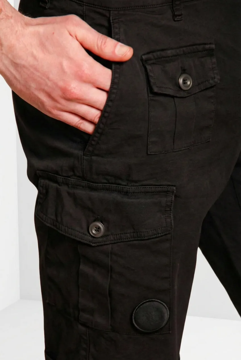 Mason's George Coolpocket Bermuda Cargo Nero Carrot Fit Cotone