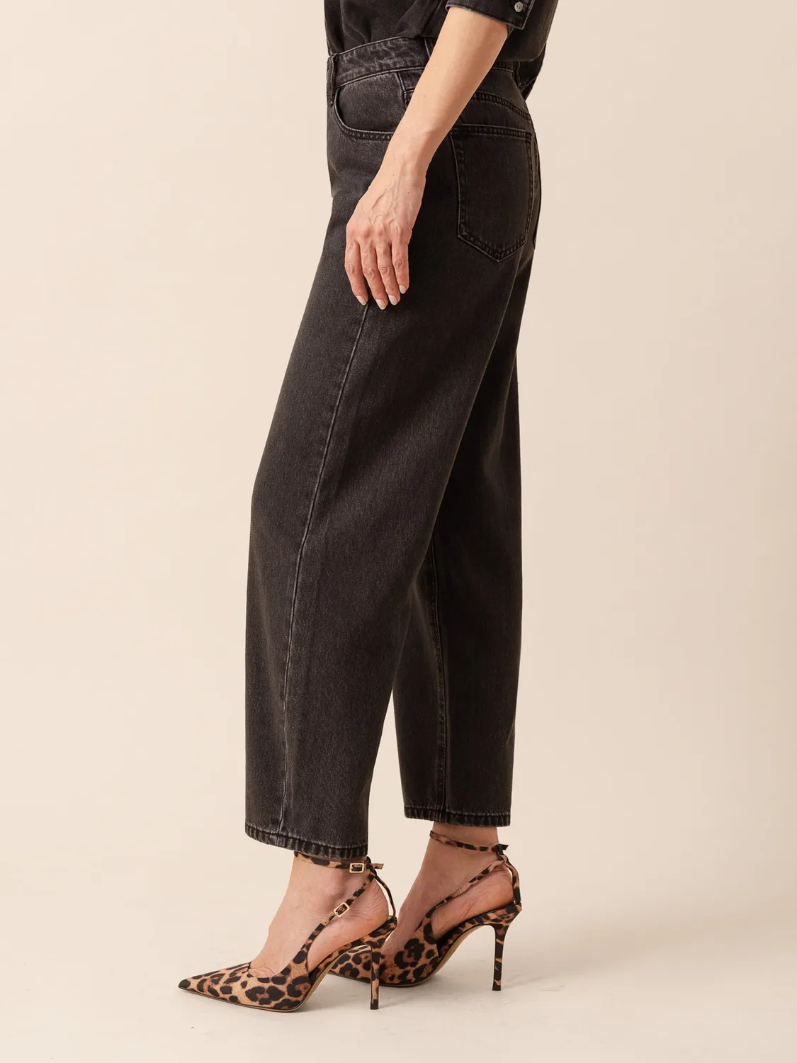 Oraije Bony jeans barrel grigio scuro