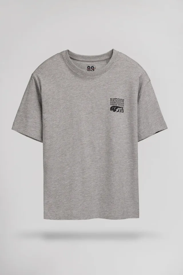 Teddy Smith T-World T-Shirt Bambino Grigio Cina Jersey
