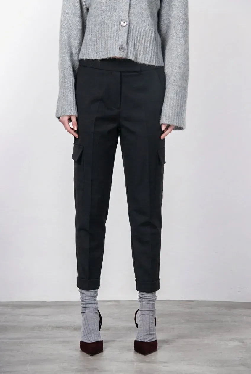Mason's Chile Jogger pantalone donna nero lana relaxed
