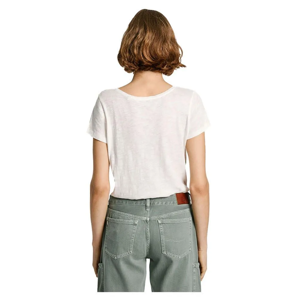 Pepe Jeans Ezzy t-shirt donna XS bianca scollo a V
