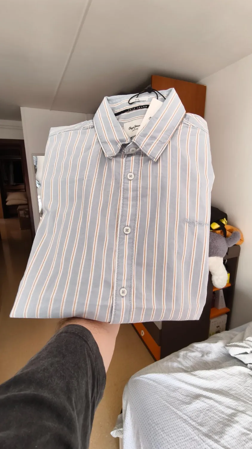 Pepe Jeans Marius camicia uomo M blu mare righe