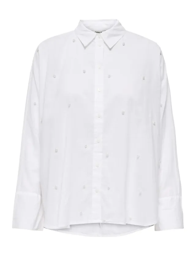ONLY Onlnew Lina Grace LS Pearl Shirt camicia M perle
