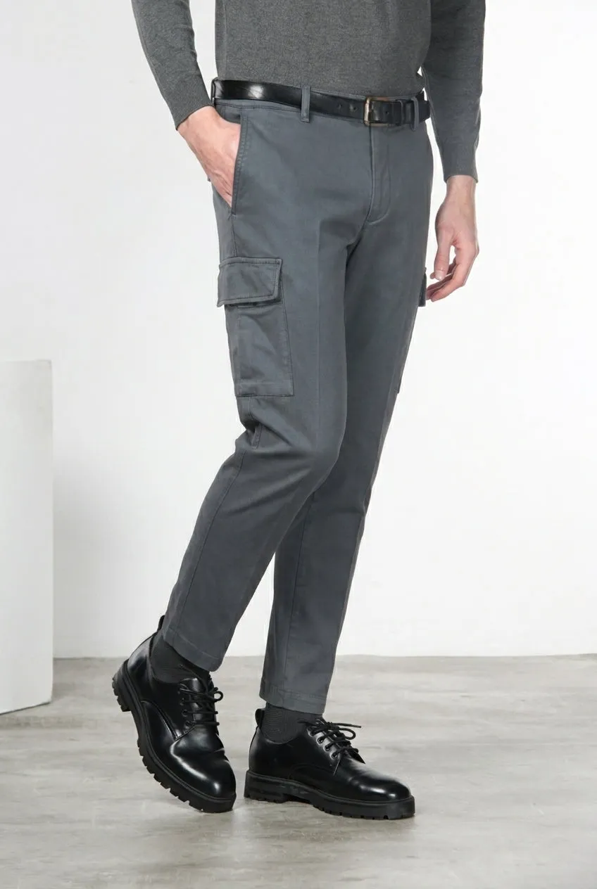 Mason's Chile Regular pantalone cargo uomo grigio stretch