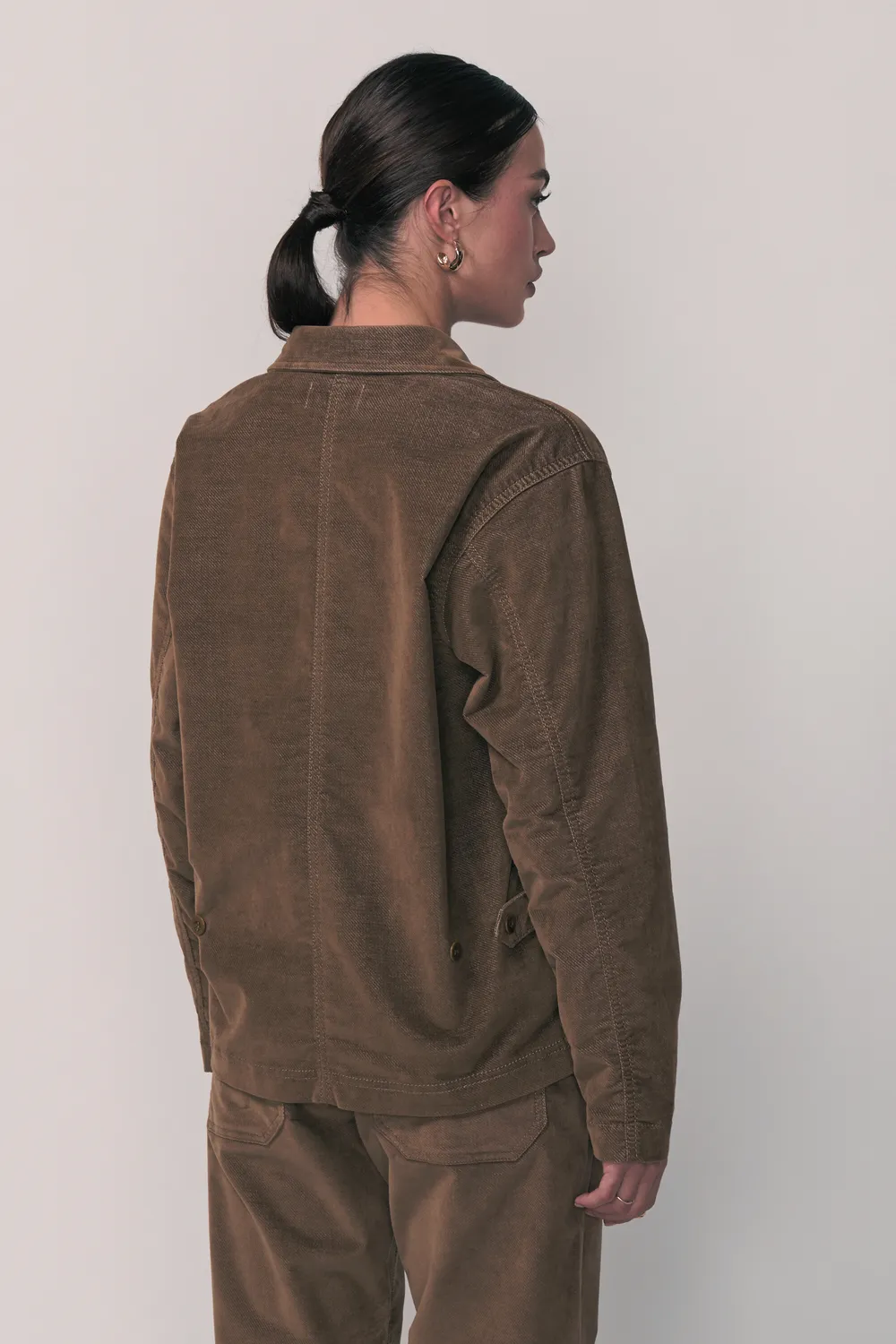 acquaverde Abby giacca in velluto Tabac oversize