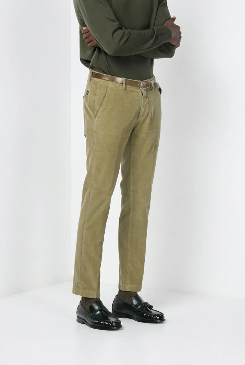 Mason's Torino pantalone chino verde salvia velluto 1000 righe