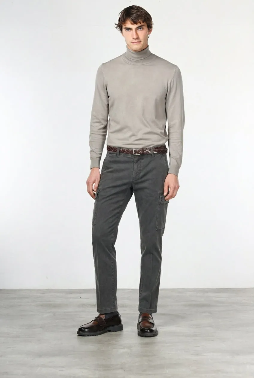 Mason's Chile cargo uomo marrone extra slim gabardina