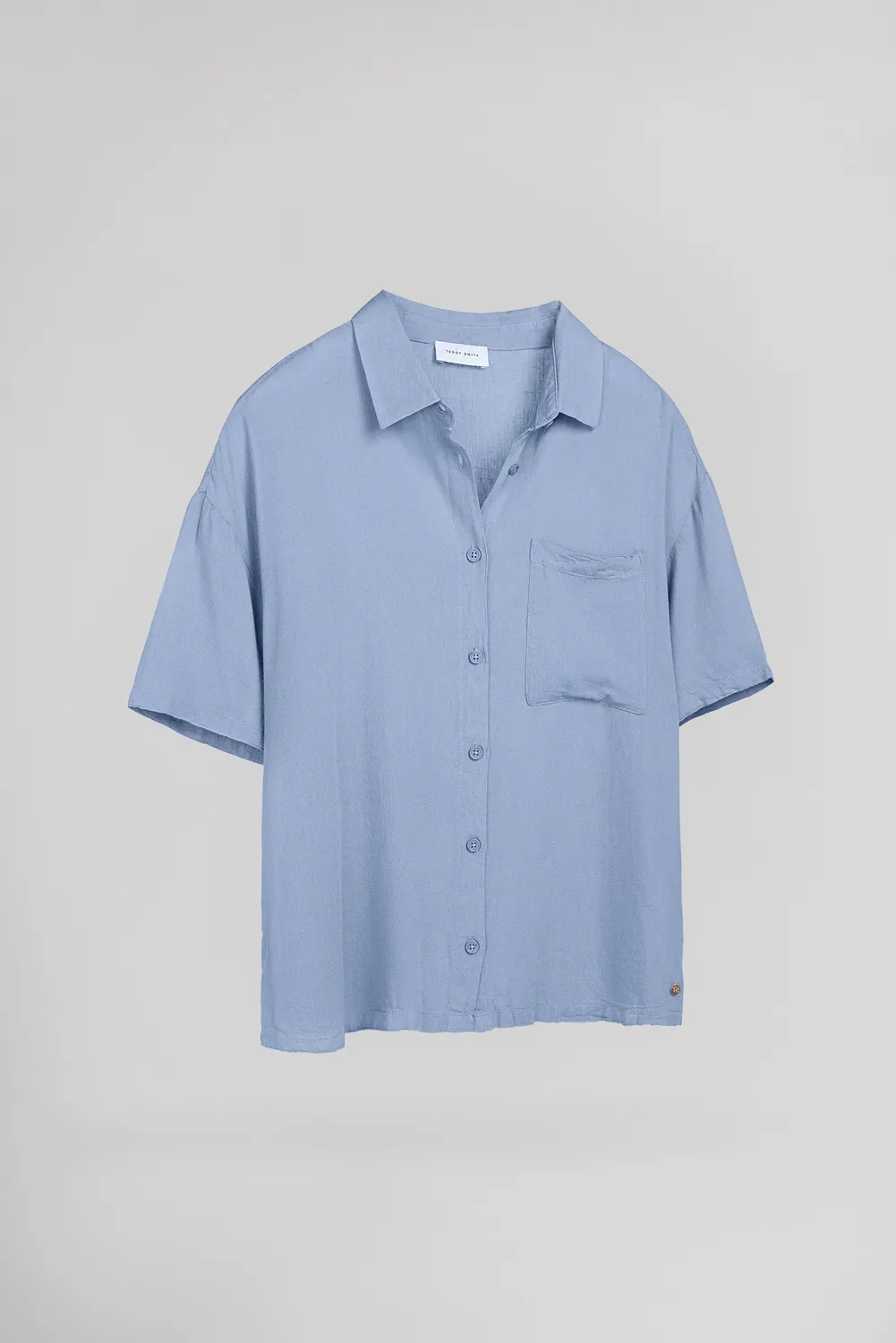 Teddy Smith C-Elia Camicia Donna Azzurro Lino Viscosa