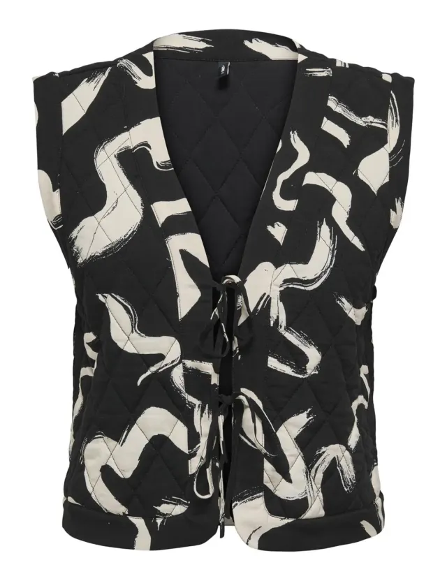 ONLY Onlnovella Quilt gilet donna M nero trapuntato