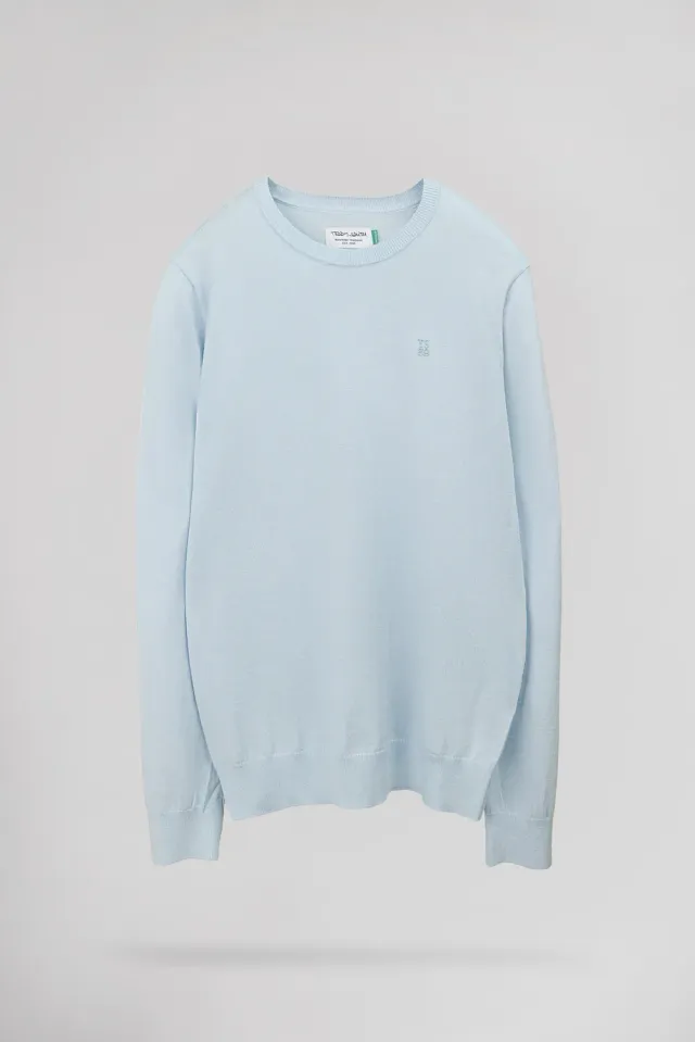Teddy Smith P-Martino pull uomo azzurro girocollo