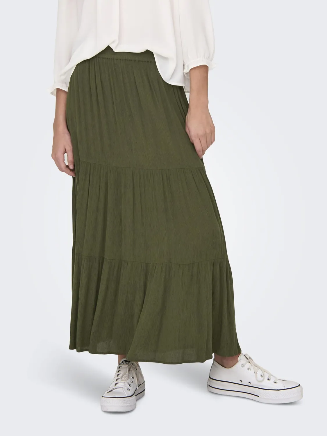 Only Gonna Lunga Donna Nera Elastica a Balze