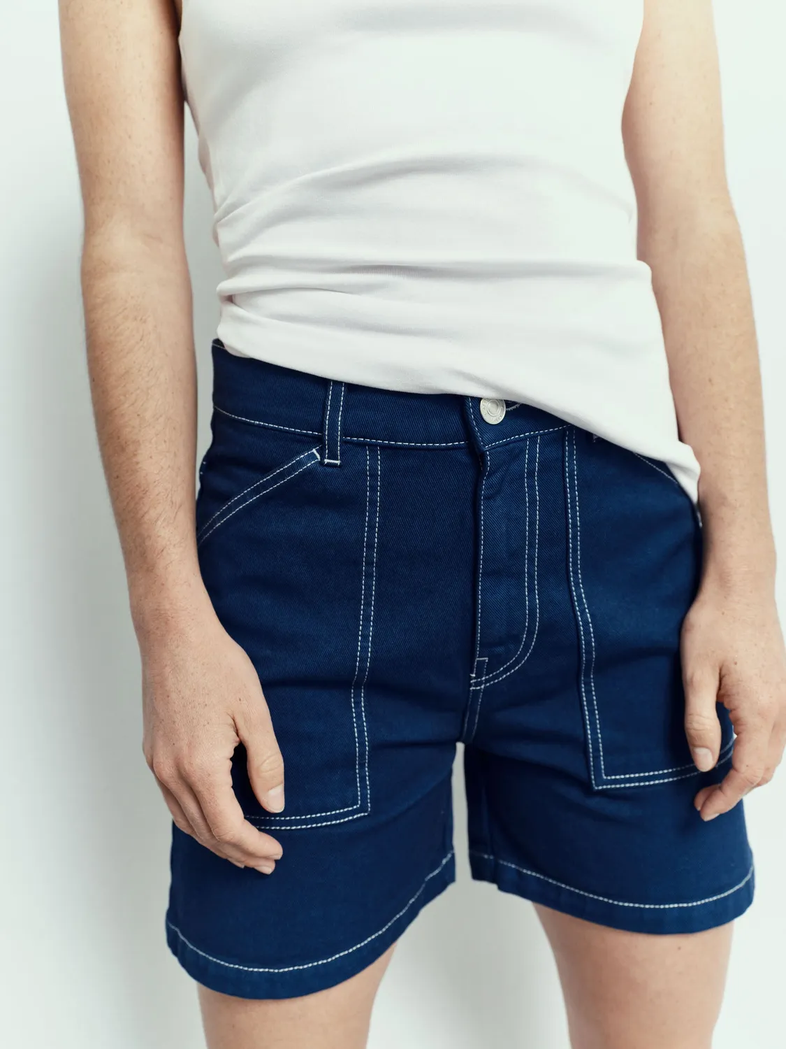 acquaverde Mary shorts cargo indigo vita alta